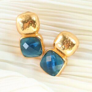 Catalina Gold Blue Earrings by Julie Vos